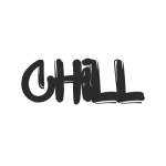 png image that says "chill" in black font